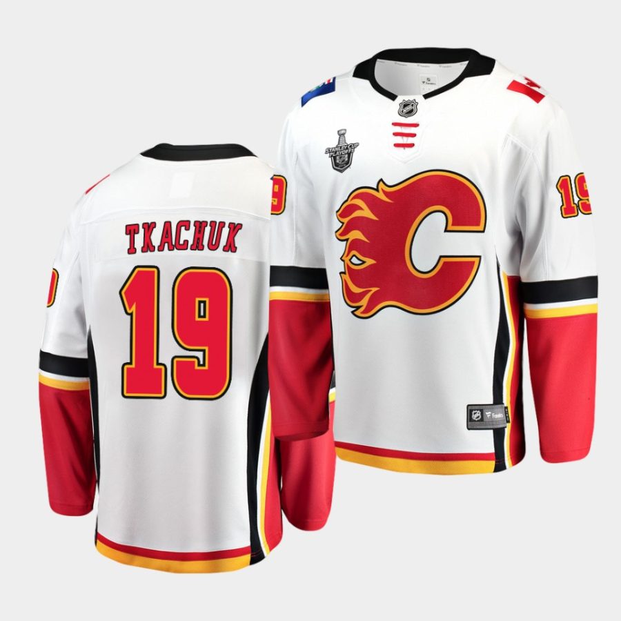 white calgary flames sideline matthew tkachuk jersey 4