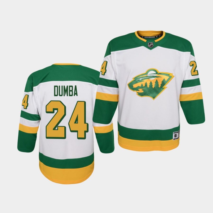 wild matt dumba white 2021 reverse retro youth jersey