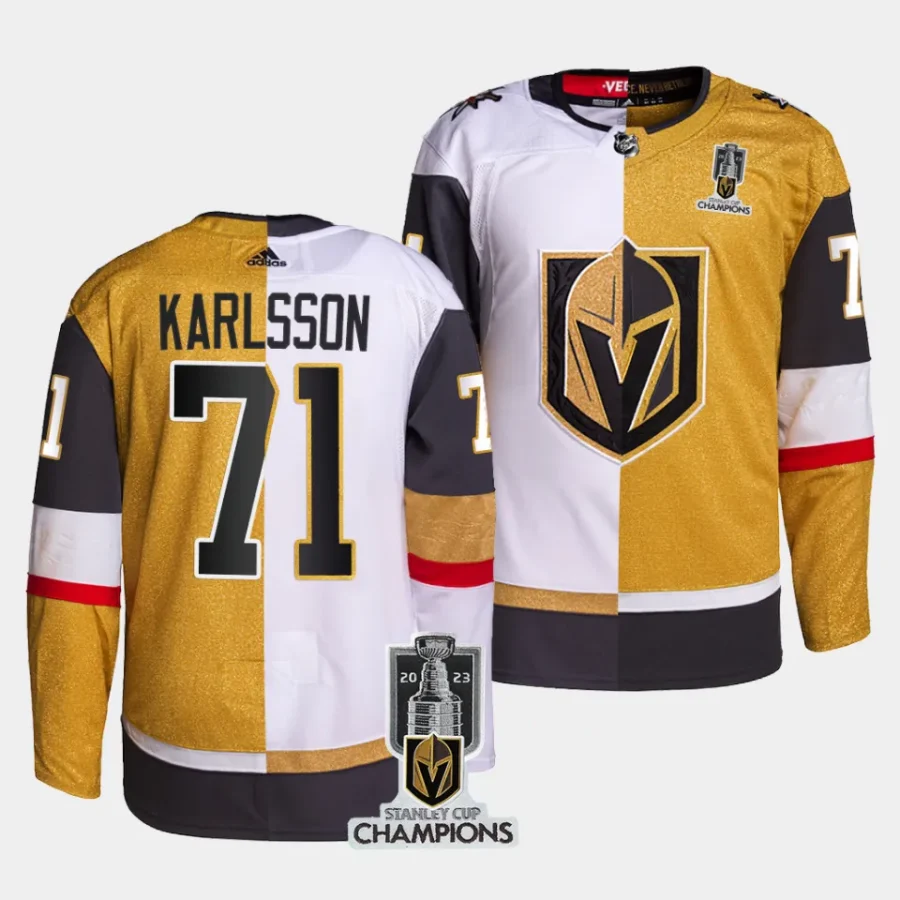 william karlsson vgk white gold 2023 stanley cup champions split jersey