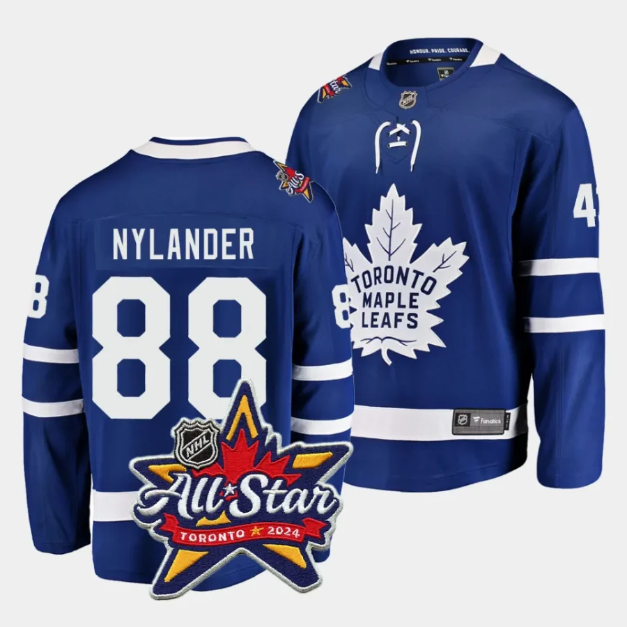 william nylander maple leafs royal 2024 nhl all star patch home jersey