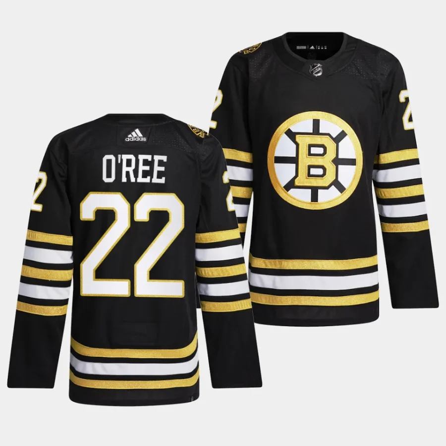 willie oree bruins black 2023 24100th anniversary primegreen jersey