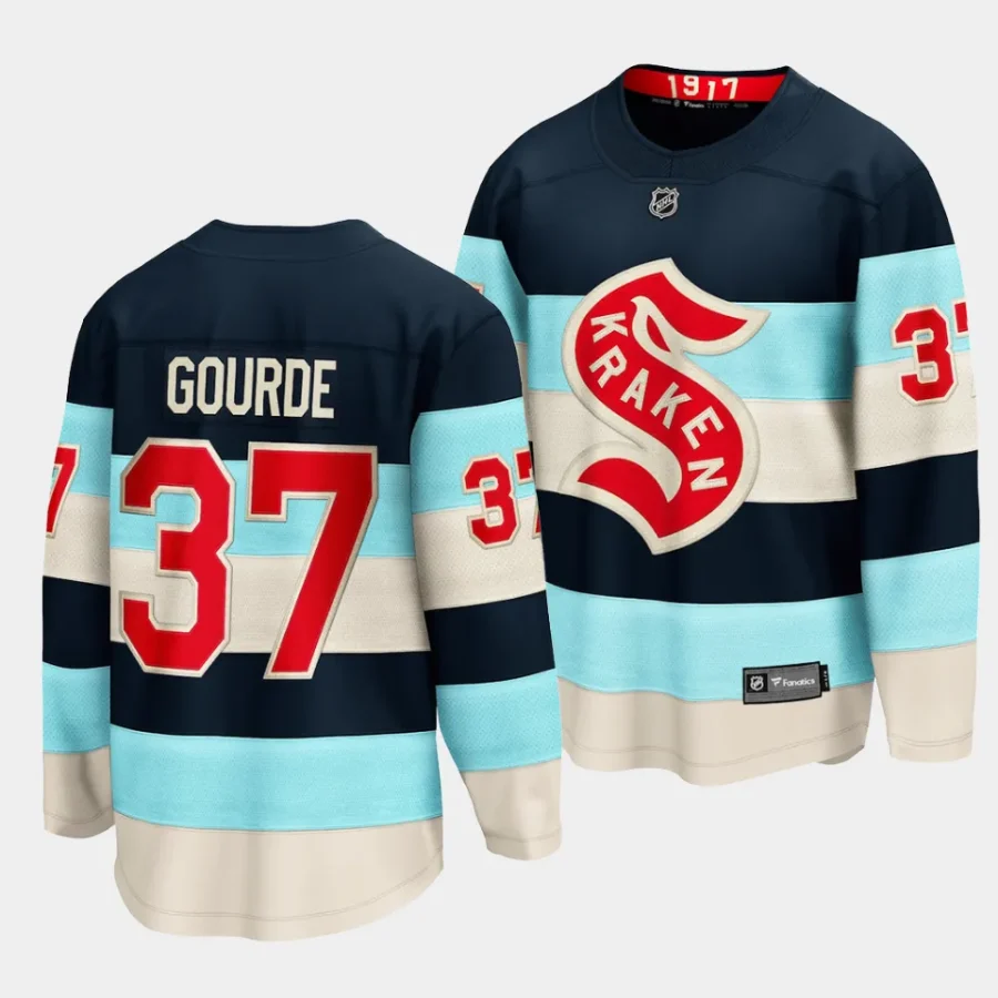 yanni gourde kraken blue 2024 nhl winter classic breakaway player jersey