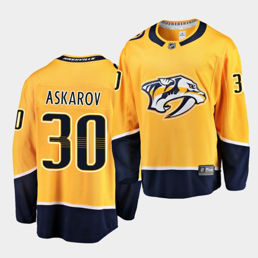 yaroslav askarov predators gold 2020 nhl draft home jersey