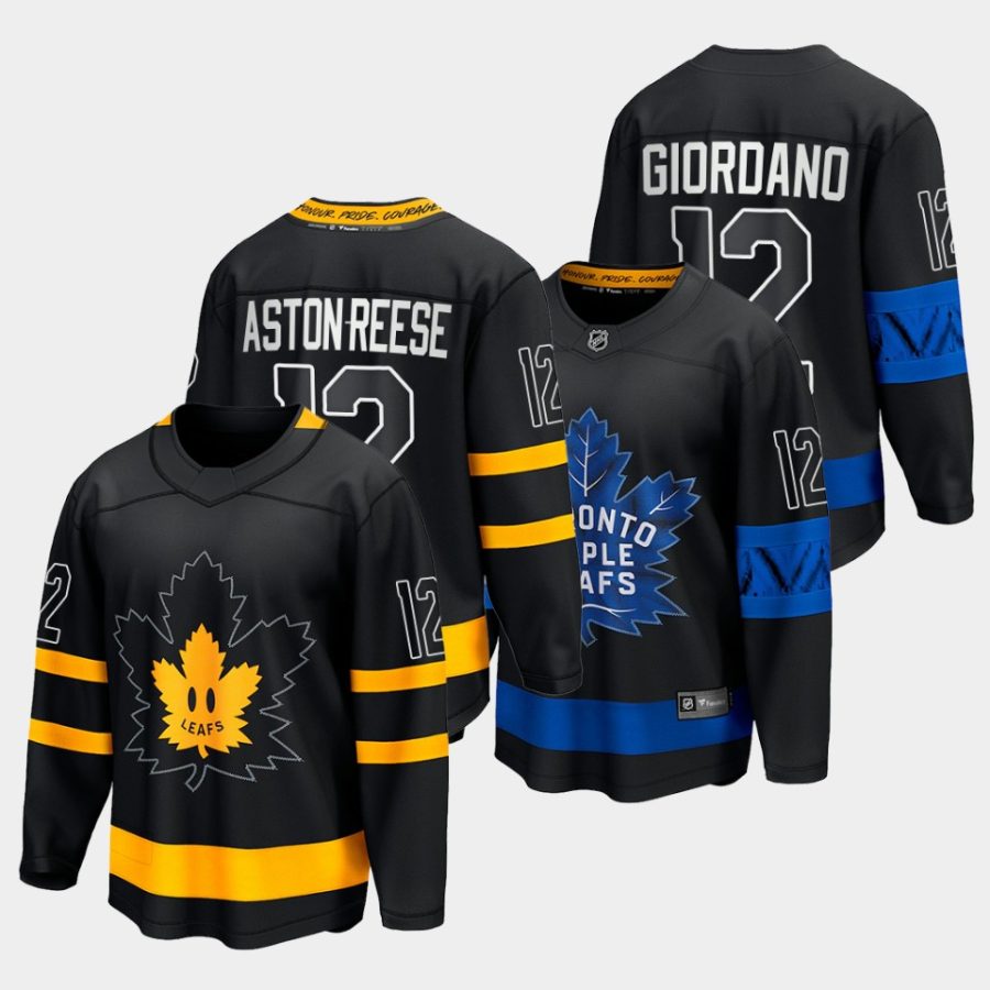 zach aston reese maple leafs black alternate premier reversible jersey