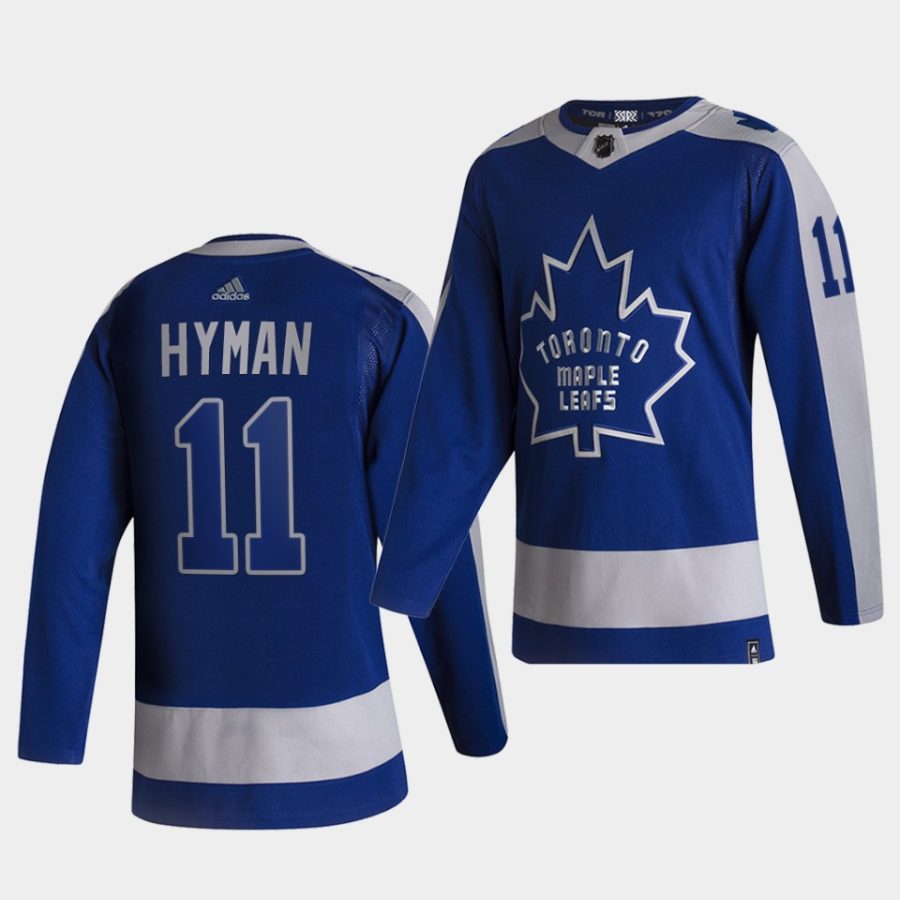 zach hyman maple leafs blue 2021 reverse retro special edition authentic jersey