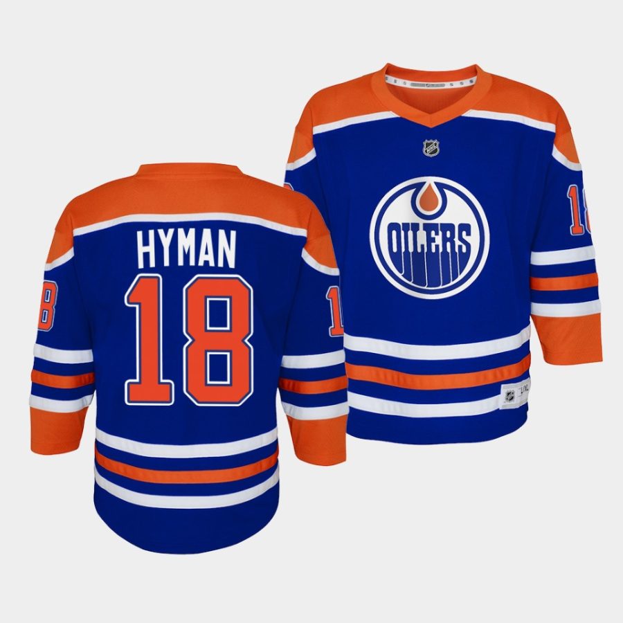 zach hyman oilers 2022 23home youth royal jersey