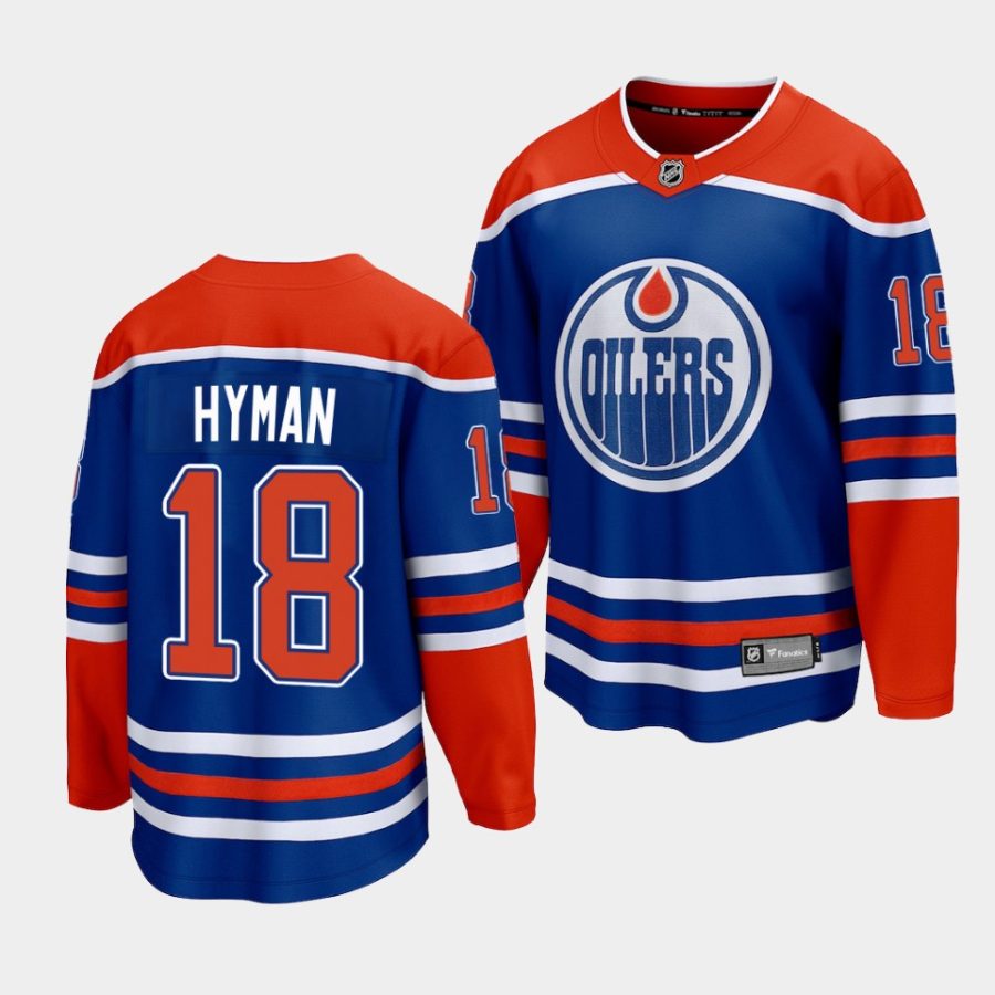 zach hyman oilers royal home premier jersey