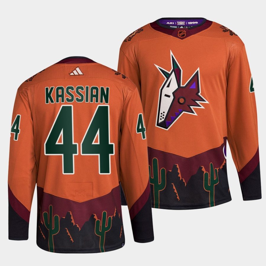 zack kassian coyotes orange 2022reverse retro 2.0 authentic primegreen jersey