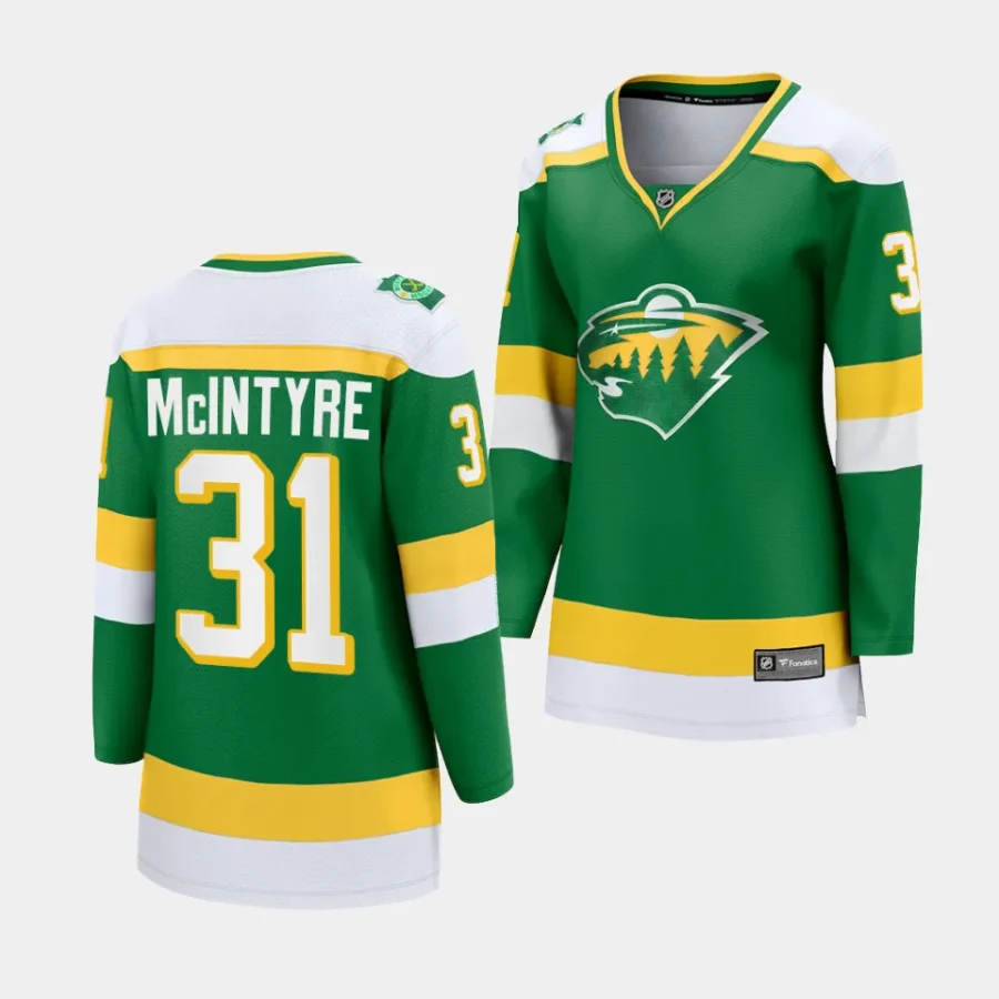 zane mcintyre wild green alternate women jerseys