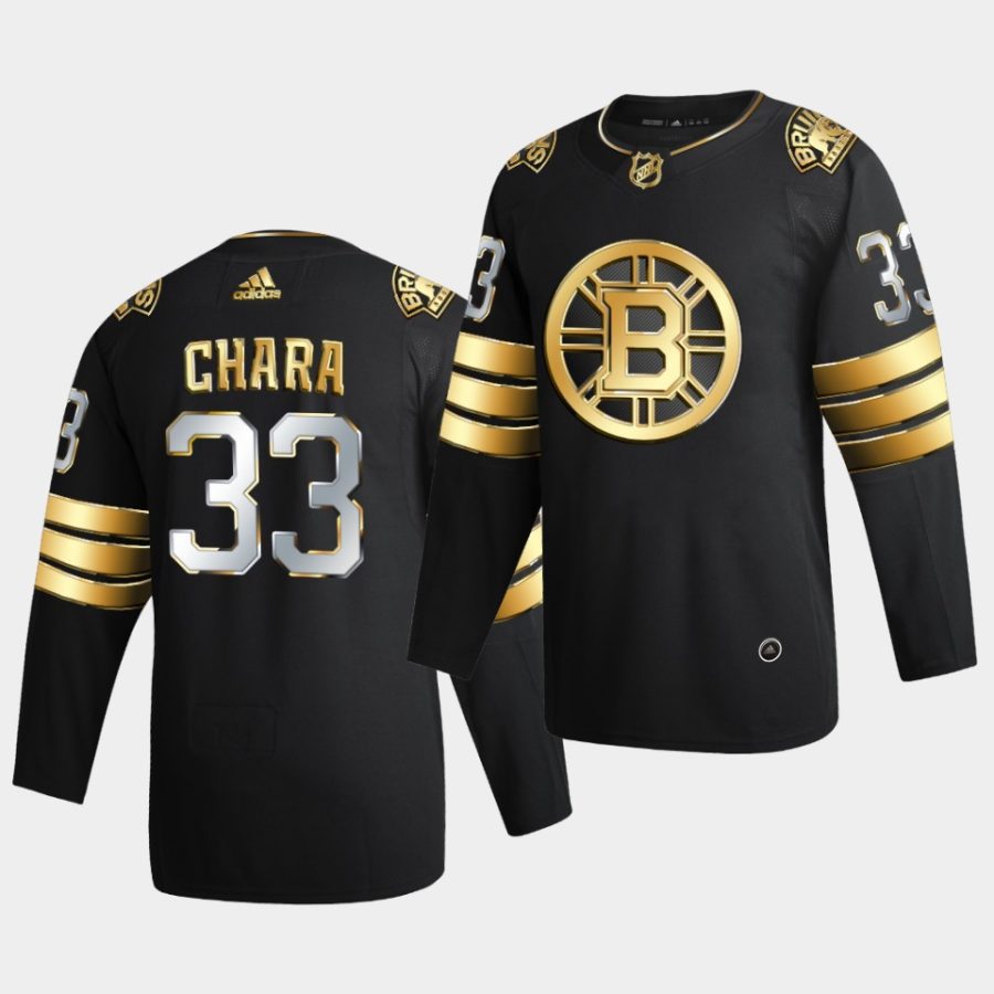 zdeno chara bruins 2020 21 black golden edition limited authentic jersey